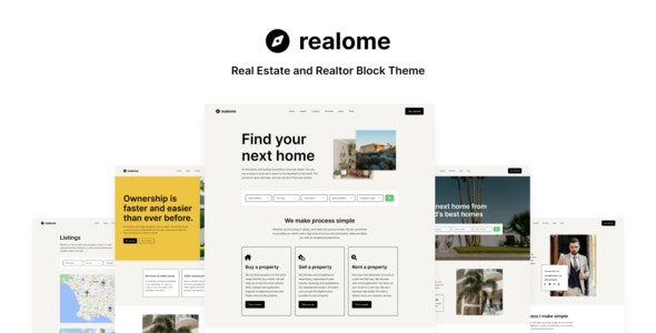 Realome v1.0.0 房地产和房产经纪人区块主题