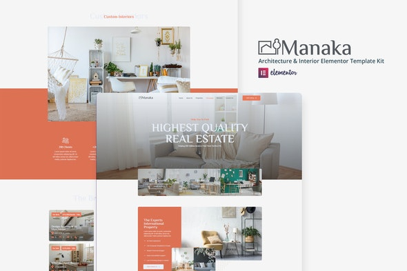Manaka – 建筑与室内设计Elementor模板套件