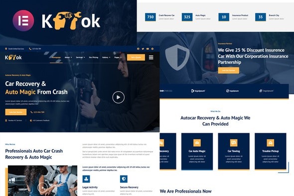 Ketok - 汽车美容与维修业务Elementor Pro模板套件