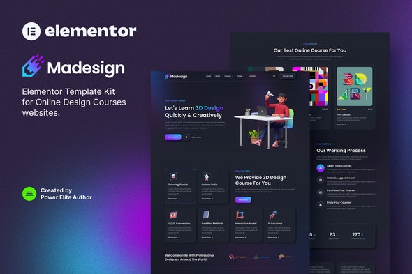 Madesign – 在线设计课程Elementor模板套件