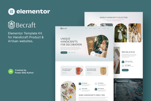 Becraft - 手工艺品与工匠Elementor模板套件