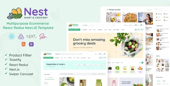 Nest v6.0 React Redux NextJS 多功能电子商务模板 - 现代化电商解决方案