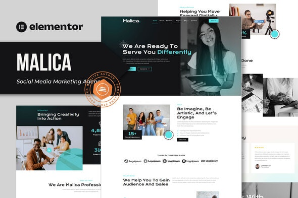 Malica - 社交媒体营销机构Elementor模板套件