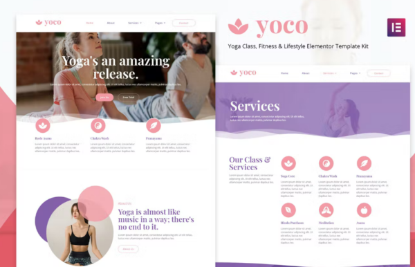 Yoco – Yoga Studio Elementor Template Kit - 瑜伽工作室Elementor模板套件