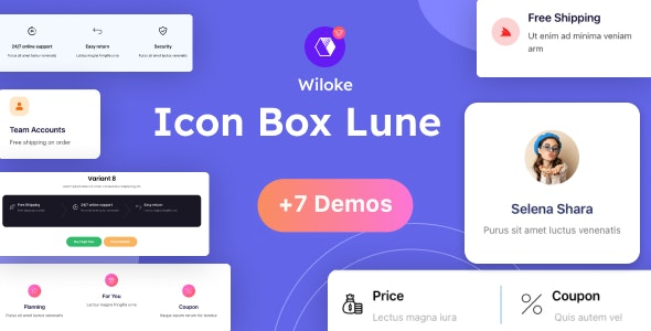 Wiloke Icon Box Lune for Elementor v1.0.1 - Elementor图标框插件