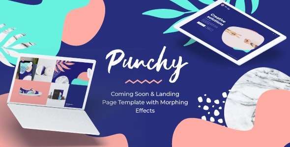 Punchy v2.0.2 即将到来和着陆页模板，带变形效果
