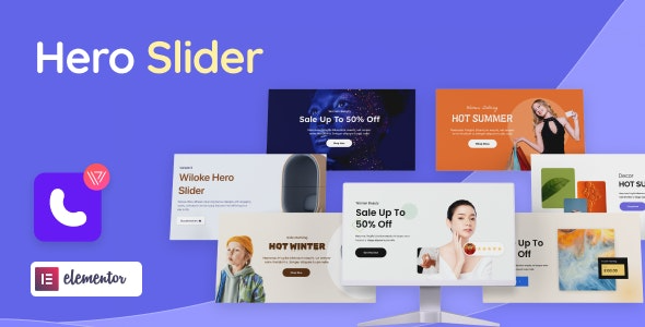 Wiloke Hero Slider Widget for Elementor v1.0.20 - Elementor英雄滑块小工具