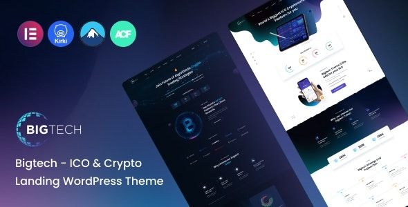 Bigtech v1.1 ICO & Crypto Landing WordPress Theme - 加密货币ICO落地页WordPress主题