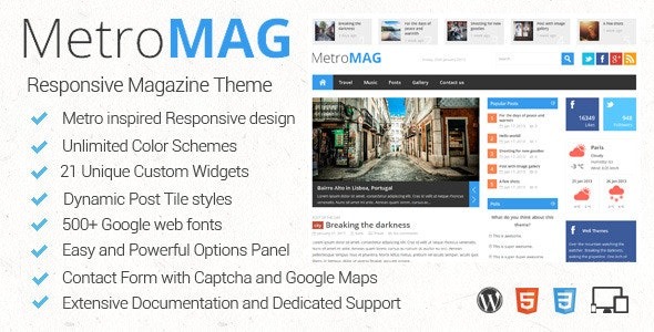 Metro Magazine Responsive WordPress Theme v3.1 - 响应式杂志WordPress主题