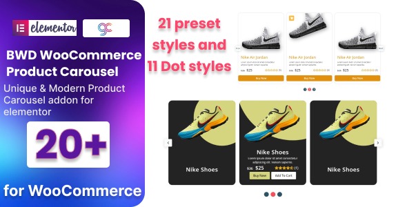 WooCommerce Product Carousel For Elementor v1.0 - Elementor的WooCommerce产品轮播插件