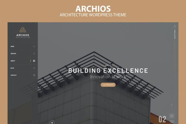 Archios v1.0 单页建筑WordPress主题 - 现代建筑设计网站模板