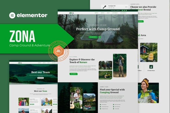 Zona – Camp Ground & Adventure Elementor Template Kit - 露营地与冒险Elementor模板套件