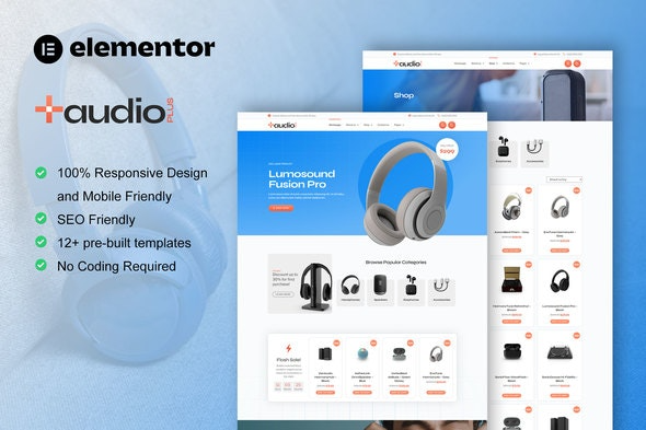 AudioPlus – 音频商店 WooCommerce Elementor 模板套件