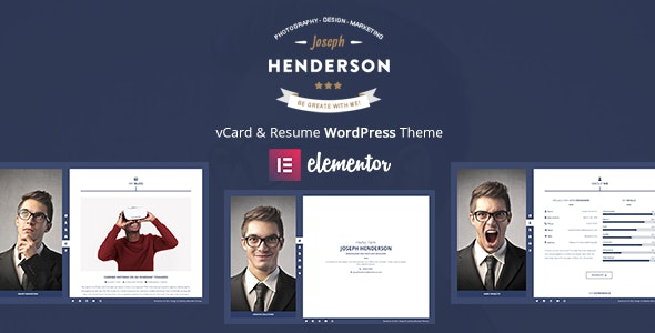 Henderson v3.0.0 vCard & Resume WordPress Theme - 个人简历和名片WordPress主题