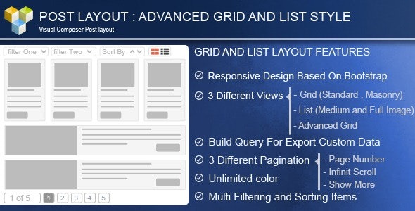 Advance Post Grid/List for Visual Composer v5.0 - 高级文章网格/列表布局插件