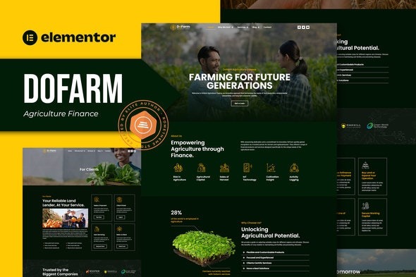 Dofarm - 农业金融Elementor Pro模板套件