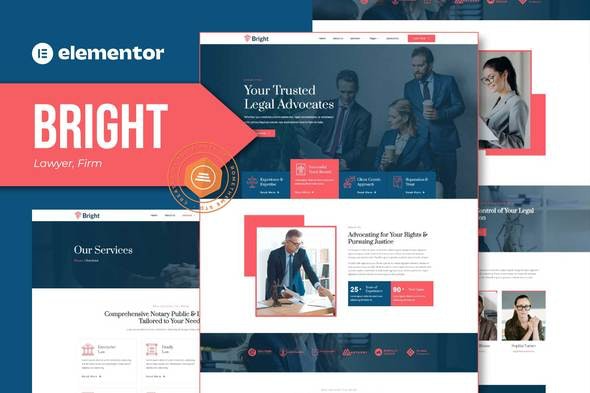 Bright – Lawyer and Firm Elementor Template Kit - 律师和律所Elementor模板套件