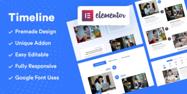 Vertical and Horizontal v1.0.0 Elementor Timeline Addon - Elementor时间线插件