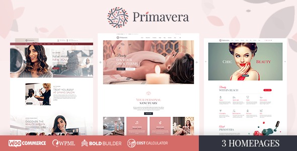 Primavera v1.3.0 Nail & Beauty Salon, Hairdresser - 美甲美容沙龙与发型师WordPress主题