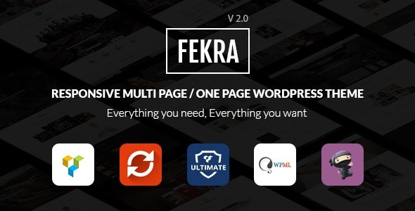 Fekra v2.3 Multi Page/One Page WordPress Theme - 响应式多页/单页WordPress主题