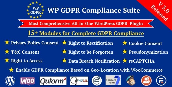 WP GDPR Compliance Suite v3.6 - WordPress GDPR合规套件插件
