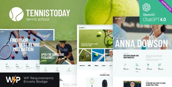 Tennis Today v2.0.0 体育学校与活动 WordPress 主题