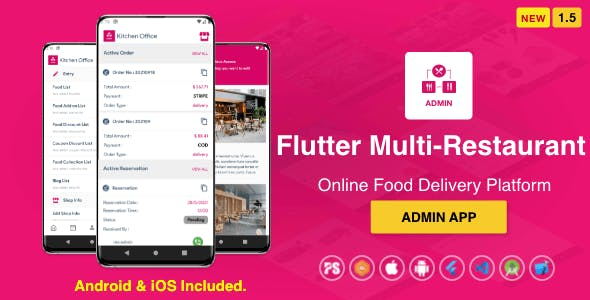 Flutter Multi-Restaurant (FoodPanda, GrabFood - iOS和Android移动食品配送平台) v2.4