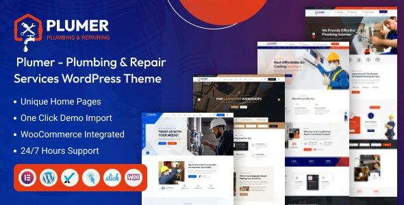 Plumer v1.0.0 管道与维修服务WordPress主题