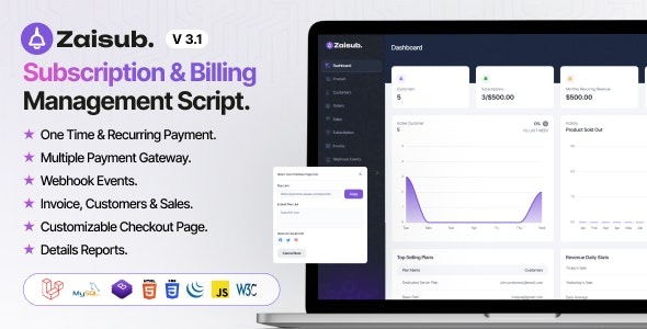 Zaisub v3.2 - 订阅与账单管理 Laravel 脚本 - 高效订阅系统解决方案