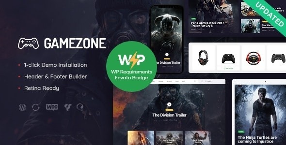 Gamezone (v1.1.7) 游戏博客与商店WordPress主题