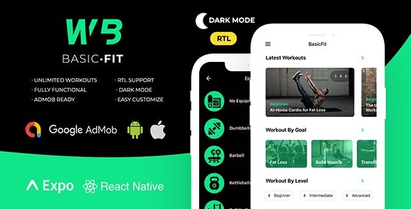 FitBasic (v3.0.0) 完整的React Native健身应用 + 多语言 + RTL支持