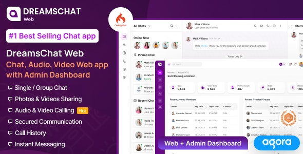 DreamsChat Web (v2.0) 在线聊天、音频、视频Web应用与管理员仪表盘