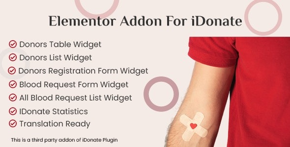 Elementor Addon for IDonatePro v1.0 献血、请求和捐赠者管理插件