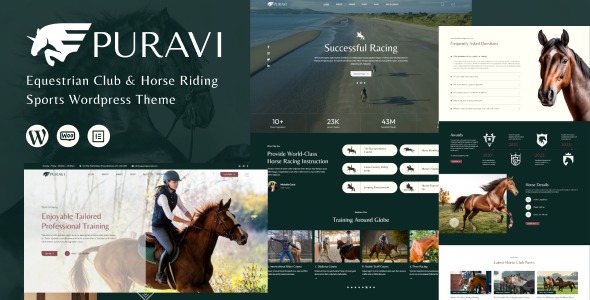 Puravi v1.0.1 马术俱乐部与骑马运动WordPress主题