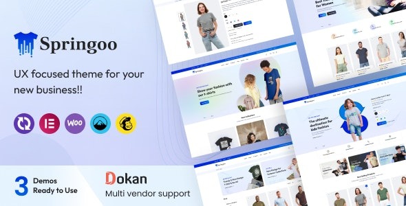 Springoo v1.0.4 Fashion & T-shirt WooCommerce WordPress主题 - 时尚与T恤电商解决方案