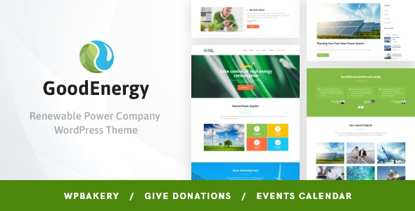 Good Energy (v1.7.7) 生态与可再生能源公司WordPress主题