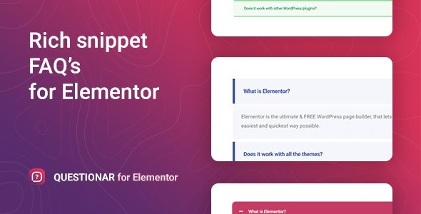 Questionar v1.1.7 FAQ Accordions for Elementor - WordPress常见问题折叠插件