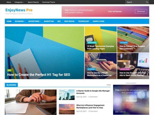 EnjoyNews Pro v1.1.6 WPEnjoy Theme - 专业新闻杂志WordPress主题