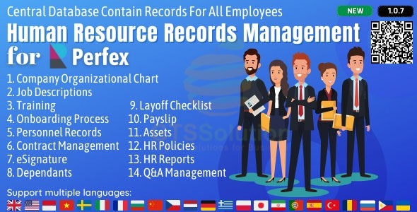 HR Records for Perfex CRM v1.0.9 - Perfex CRM人力资源记录管理插件