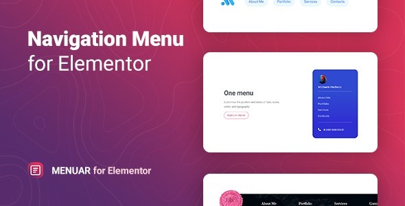 Menuar Navigation Menu for Elementor v1.0.3 - Elementor导航菜单插件