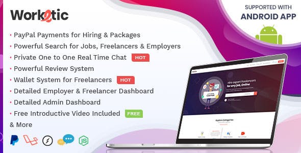 Worketic – Marketplace for Freelancers v2.9 - 自由职业者市场平台