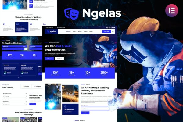 Ngelas - 焊接与切割服务Elementor模板套件