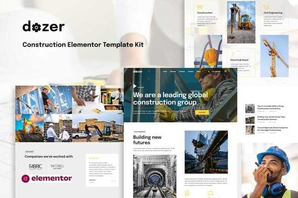 Dozer - Construction Elementor Template Kit | 建筑行业Elementor模板套件