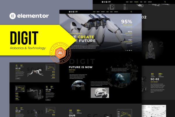 Digit – Robotics & Technology Elementor Template Kit 机器人科技Elementor模板套件