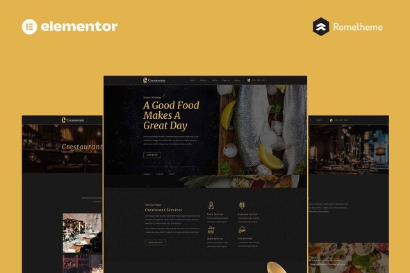 Crestaurant - 优雅餐厅专业版完整站点Elementor模板套件