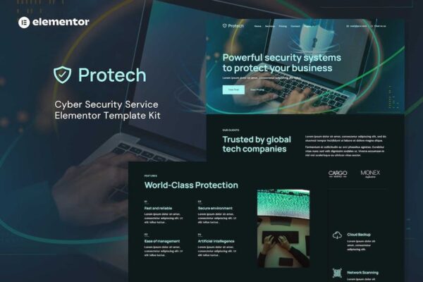 Protech – 网络安全服务Elementor模板套件