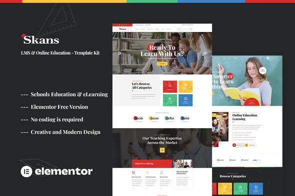 Skans – 学习与在线教育Elementor模板套件