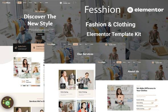 Fesshion – 时尚与服装Elementor模板套件