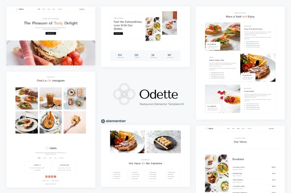 Odette - 餐厅Elementor模板套件 | 专业餐饮网站设计