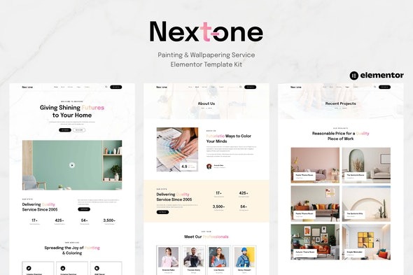 Nextone - 油漆与壁纸服务Elementor模板套件